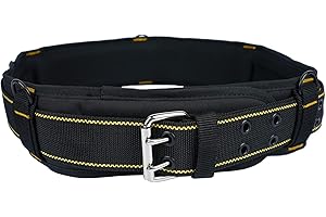 MELOTOUGH Padded Tool Belt with D Ring for Men Adjustable for 32"-50" Waists Heavy-Duty Work Belt Metal Buckle