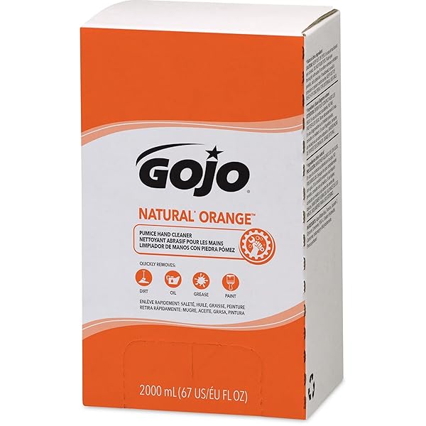 GOJO NATURAL ORANGE PUMICE HAND CLEANER 2000 ML QUICK ACTING LOTION HAND CLEANER WITH PUMICE REFILL PRO TDX DISPENSER (PACK OF 4) – 7255-04