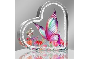 GGJGRPX Christian Gifts, Inspirational Religious Gifts with Bible Verse,Spiritual Encouragement Gifts, Religious Butterfly Scripture Gift for Women Men Mom Dad Friends Colleague Wife Acrylic Hearts Plaques