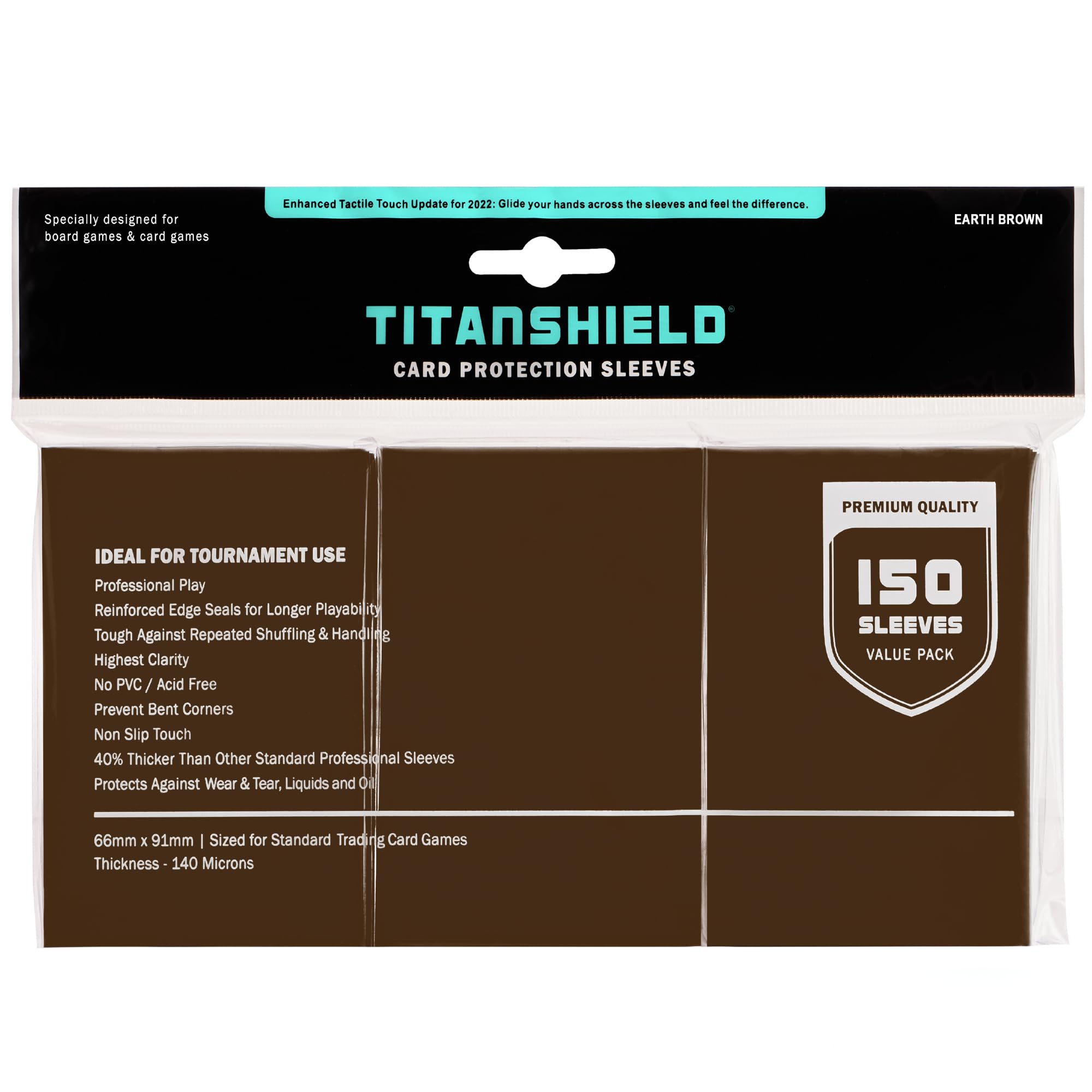 TitanShield (150 Earth Brown Sleeves) Compatible with MTG Magic The Gathering, Lorcana, Board Games and Trading Cards 2.5" x 3.5" 66x91mm
