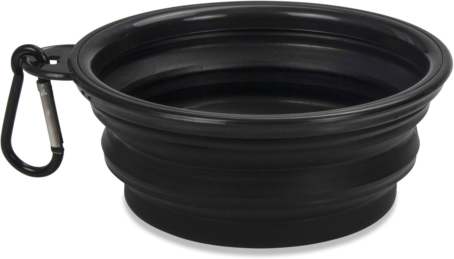 Portable Collapsible Dog Bowl for Water or Food Great Pet Travel Bowl in Multiple Sizes (Large - 24oz, Black)