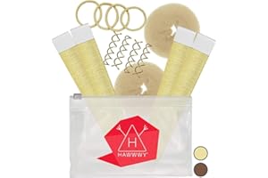 Hawwwy 12-piece Hair Bun Maker, Easy & Fast Small Bun Tool Best Sellers Kit Short or Thin Hair Women Girls Kids Toddler Perfect Ballet Sock Accessory Blonde (2 Donuts +2 Magic Snap Roll +4 Spin Pins)