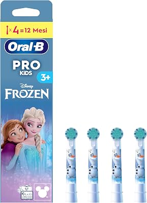 Testine di Ricambio Kids 3+, Bianche, con Disney Frozen, 4 Ricambi