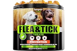 KINPUR PET CARE Flea & Tick Chewables for Dogs – Duck Flavored – 180 Soft Chews – Mess-Free Support – for All Breeds and Sizes