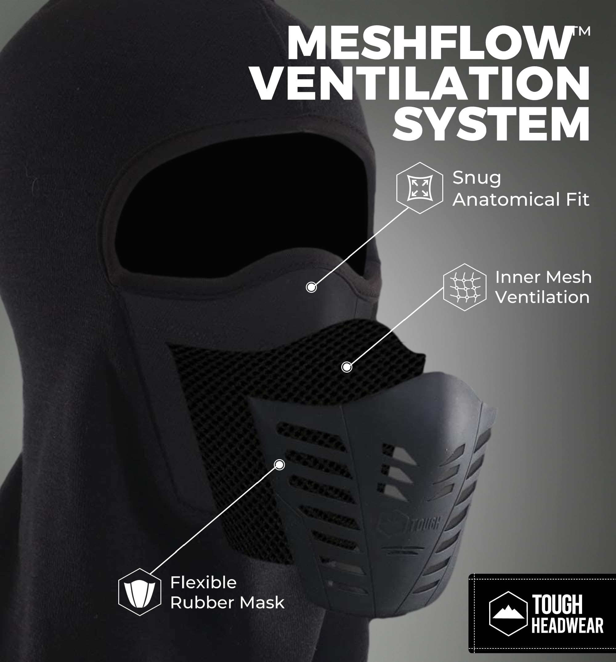 Tough Headwear Balaclava Ski Mask - Warmth & Winter Balaclava - Helmet Liner & Motorcycle Gear - Comfort & Skiing Accessories