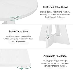 Tribesigns Round Dining Table Wood Kitchen Table