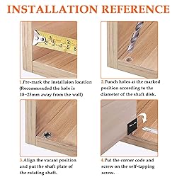 2 Sets Pivot Hinges Black Heavy Duty Concealed