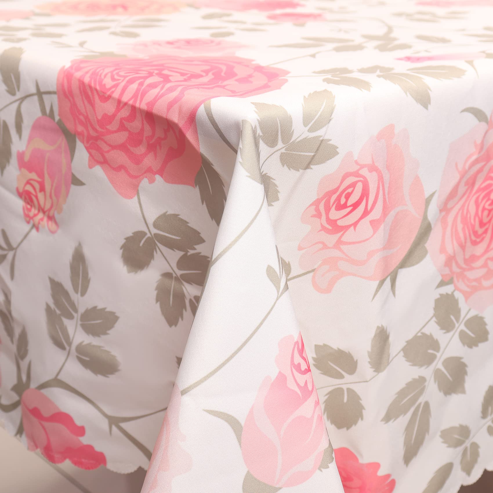 Bovlleetd 108x54inch Floral Tablecloth Vintage Rose Table Cloth Waterproof Table Cover Living Room Coffee Table Tablecloth Rectangular Wipeable Tablecloths for Kitchen Garden Dining Table