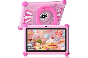 Ascrecem Kids Tablet 7 Inch Android 15 Toddler Tablet for Kids with 2.4G+5G WiFi6 Penta Core 6GB RAM 32GB ROM Tablette Enfant