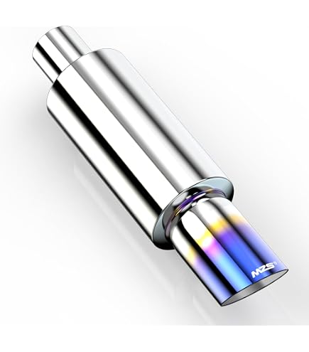 Universal 4-in-1 Tip Black T-304 Racing Weld Exhaust Muffler With Silencer – 3" Inlet
