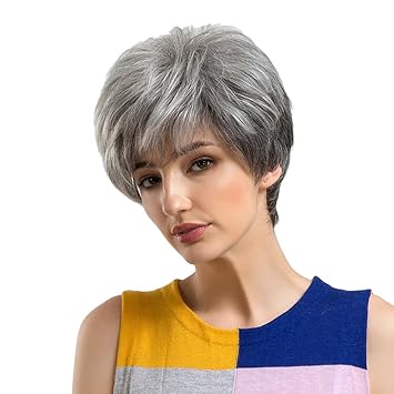 Homyl Natural Short Straight 70 Real Human Hair Mixed Memory
