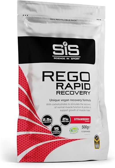 Science in Sport REGO Rapid Recovery Protein Powder Strawberry 500g 21g protein