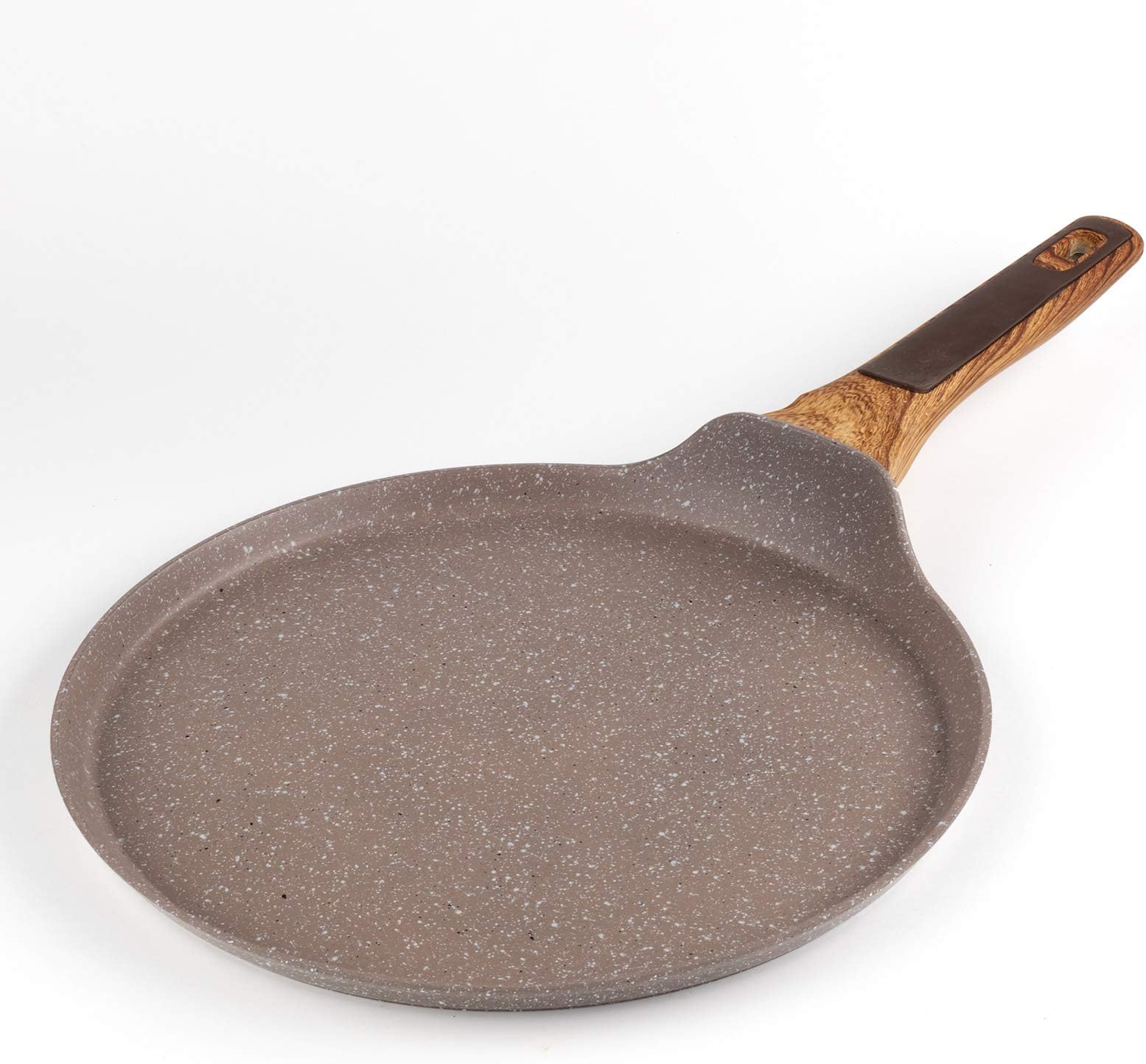 Large Crepe Pan Nonstick Coating Stone Induction - Easy Pancakes Omelette Fried Eggs Tortilla Pita Bread Crepes - 26cm