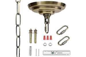MAYOMAJO 5-3/16 Inch Light Canopy Kit with 6 Feet Hanging Chain, Heavy Duty, Replacement Cover Plate for Chandelier, Pendant Light, Swag Light, Ceiling Fan, Flower Basket or DIY Projects (Bronze)