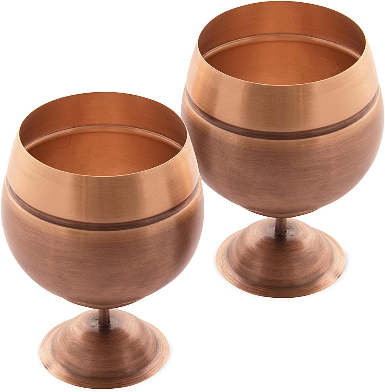 Courtyard Traditional Wine Copper Goblets/Glasses/Bowls, Set of 2 Pieces