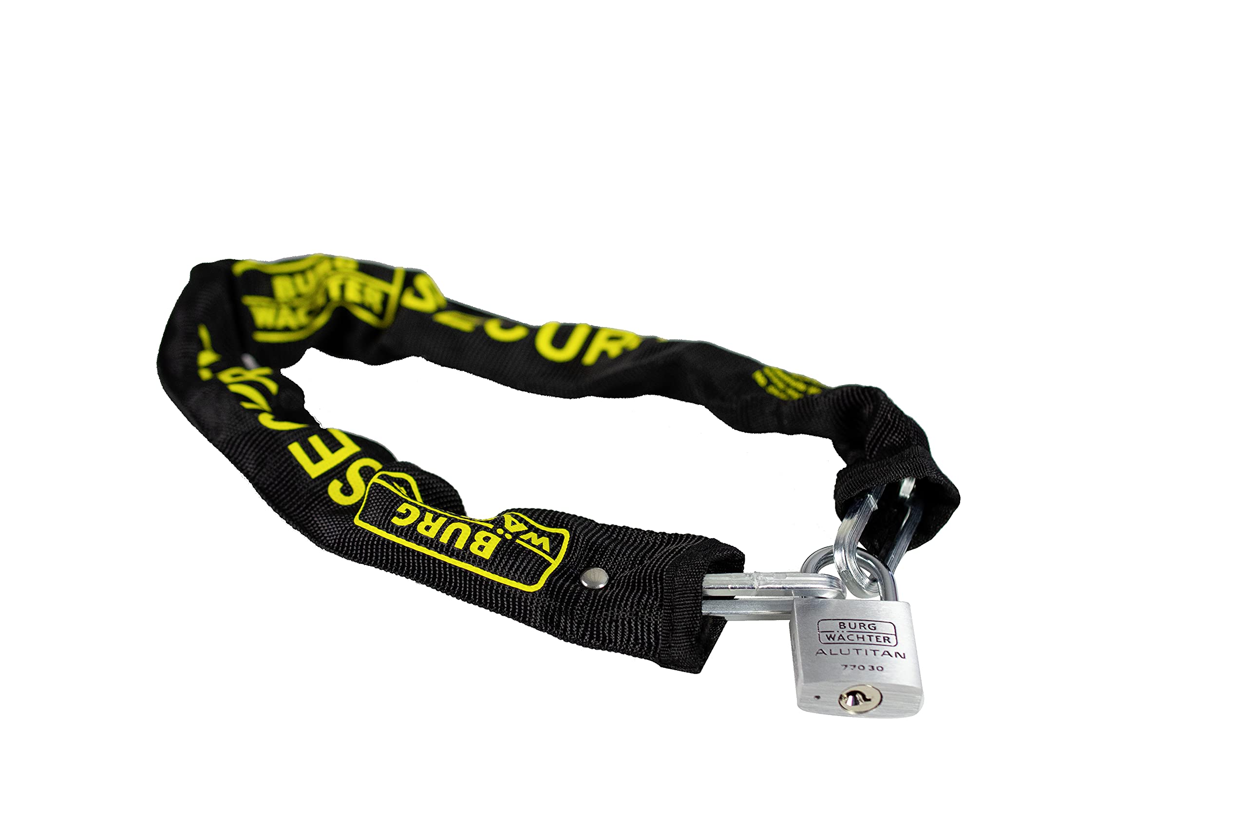 Burg-Wächter SKM 5/60/30 Square Chain, Black Coating, Padlock, 60 cm, 6 mm Thick, Alloy Steel, Traditional Style