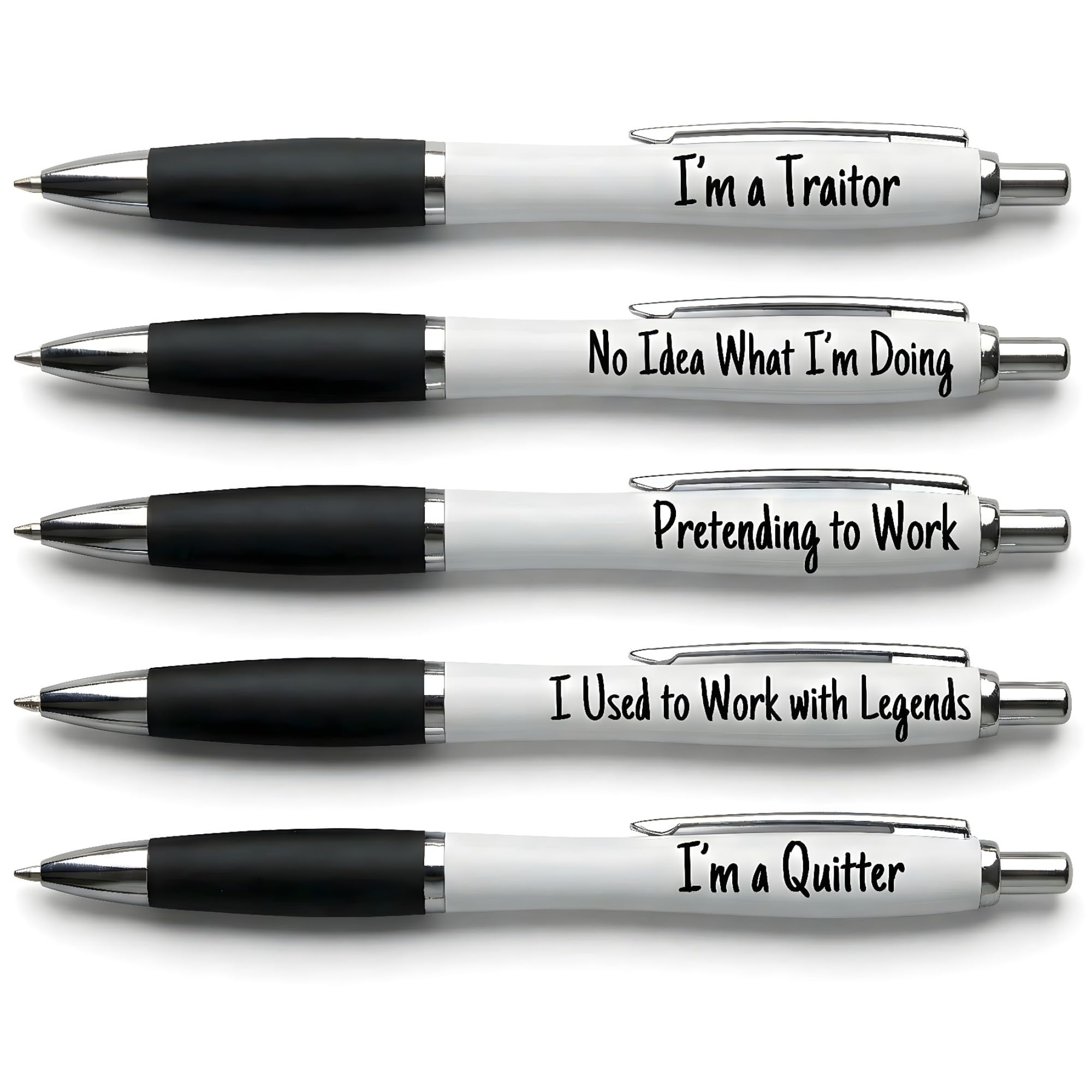 llanochslif Funny Leaving Gift Pens for Colleagues – 5 Pack Novelty Office Traitor Pens – Work Goodbye & New Job Gift for Men and Women