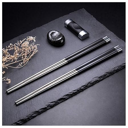 Hongyantech 5 Paar Edelstahl Essstäbchen Geschenkset Japanisches Hotel Restaurant Essstäbchen Set (Japan)