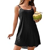 Charmo Hollow out Swimsuit Coverup for Women Spaghetti Strap Swim Cover Ups Swimwear Pockets Casual Summer Beach Dress 2025