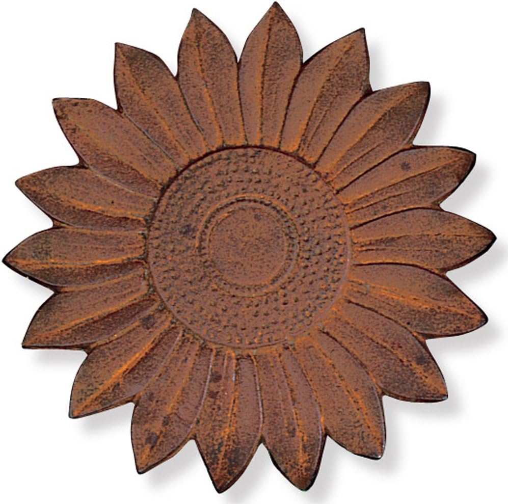 Hardscaping Materials - Sunset Vista Designs Cast Iron Sunflower Stepping Stone, 12-Inch Diameter