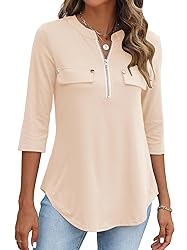 Halife 3/4 Length Sleeve Womens Tops Dressy Work