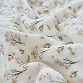 SANACYNA Muslin Blanket 100% Cotton 6-Layer Gauze Floral Bed Blanket Lightweight Soft Breathable Cooling Blanket for Sofa Couch Bed Coverlet Both Sides (Floral A, Throw 50"x60")