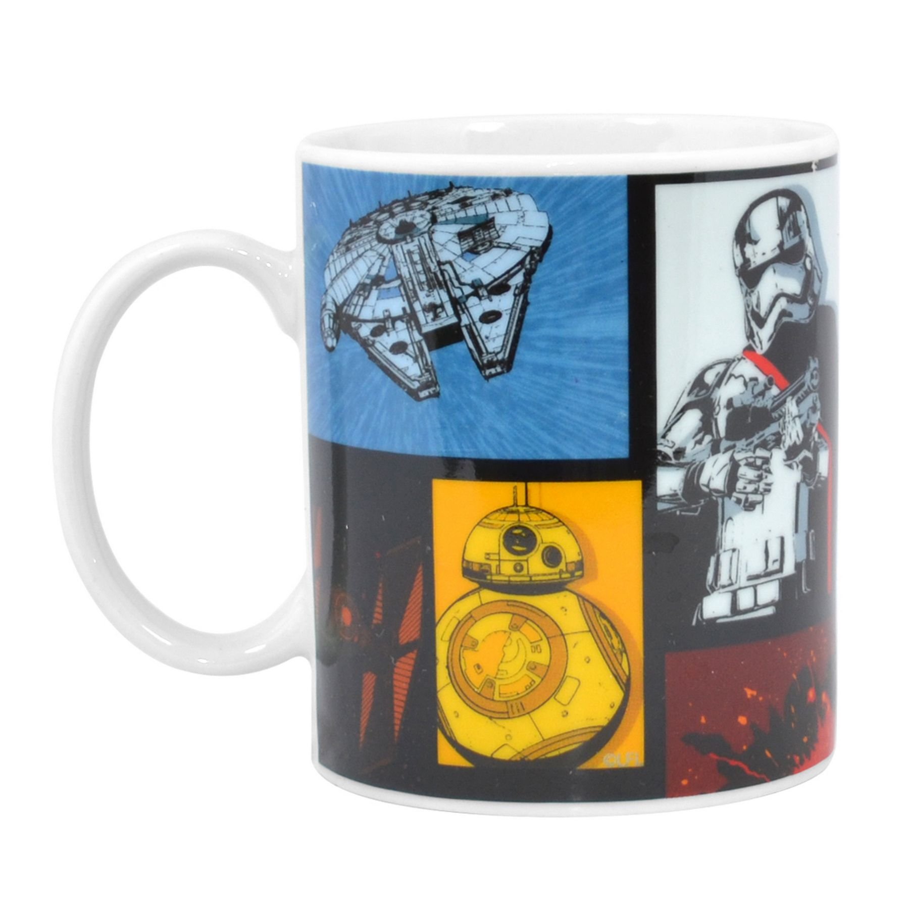 Star Wars Episode 7 Retro 11oz Mug - Millenium Falcon BB-8 Captain Phasma