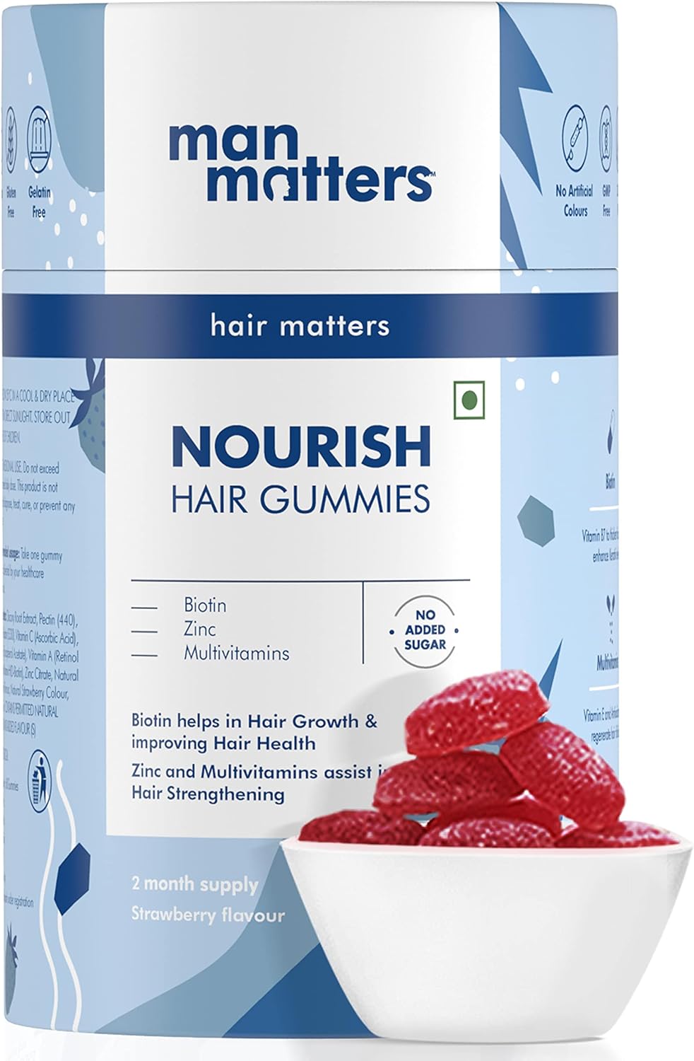 Man Matters Hair Gummies with Biotin for Healthy Hair Biotin Gummies