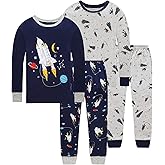 Dolphin&Fish Boys Pajamas 4Piece Toddler Kids Pjs Sets Cotton Toddler Clothes Sleepwears