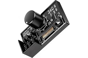 RIIEYOCA 12V 4 Pin PWM PC Fan Speed Controller,PC Fan Adapter Hub,Cooling Fans Hub Powered by SATA and DC 5525 with Max Total