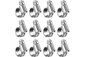 Steelsoft Heavy Duty Hose Clamp Mini Size#4, 5/16 to 1/2 inch Adjustable Worm Gear Drive Hose Clamps Stainless Steel 304 for 