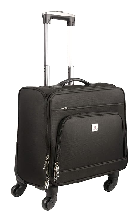 Buy Trekker Polyester 40 Cms Black Softsided Cabin Luggage Ttb
