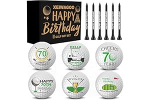 Xeiwagoo Birthday Gifts for Men, 6 Pack Happy Birthday Golf Balls with 6 Tees, Funny Golf Balls Gift Set for Golfers,Men,Dad,Mom,Lovers,Grandpa,Grandma,Husband