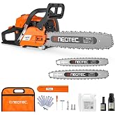 NEW 68CC Gas Powered Chainsaw 22 24 Inch Bars Chainsaws 2-Cycle Cordless Handheld Petrol Gasoline Chain Saw for Tree Felling Forestry Logging Backyard Storm Wood Cutting