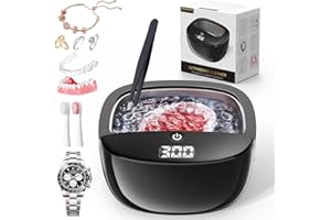 BEKOMIYA Ultrasonic Retainer Cleaner Machine, 42kHz Portable Ultrasonic Dentures Cleaner, 130ML Ultrasonic Jewelry Cleaner for Dental Retainer, Mouth Guard, Watch, Ring, Diamond -Home or Travel Use