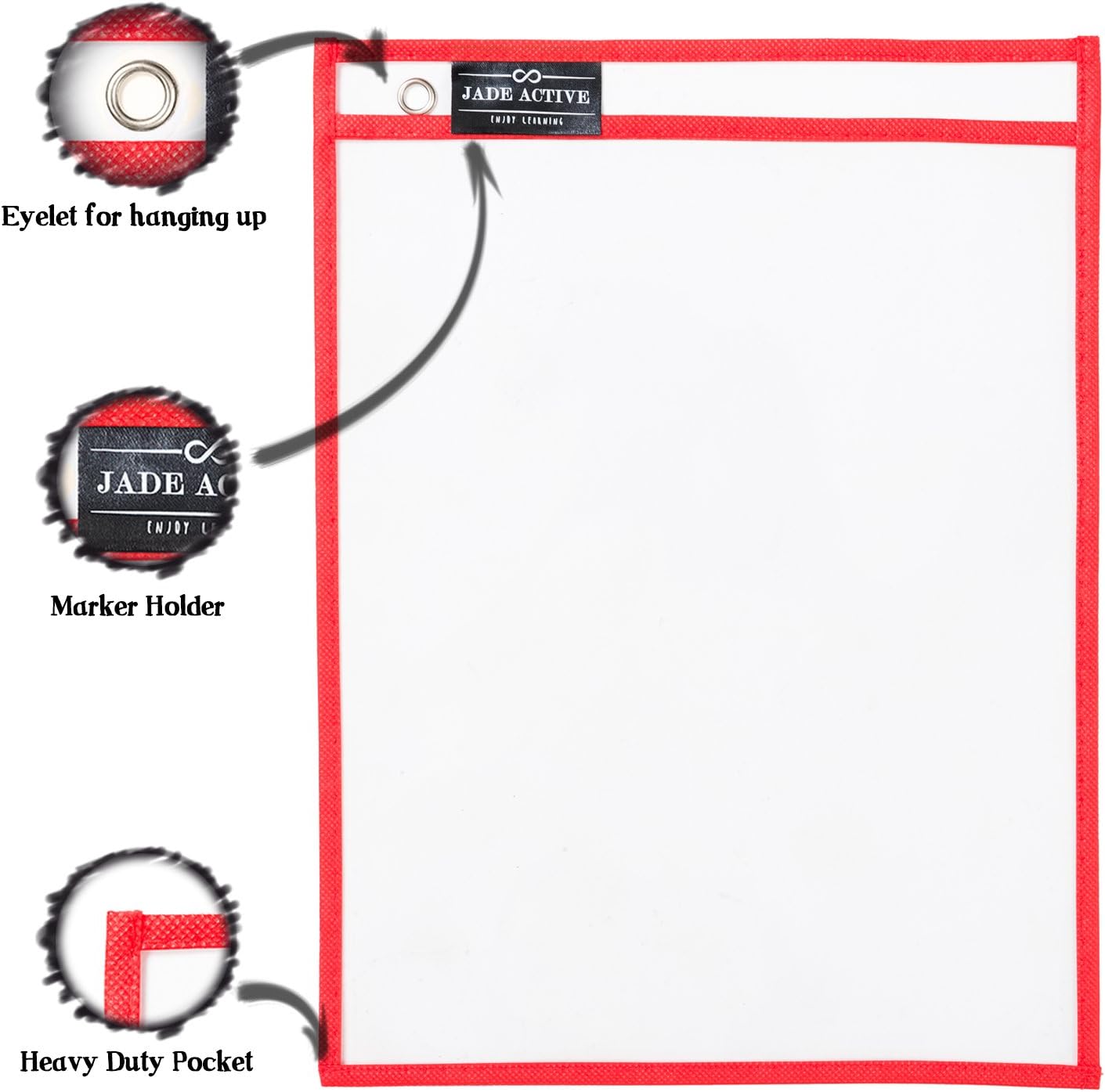 Dry Erase Pockets Sheet Protectors - Reusable + Oversized - Size 10 X 13 Inches - 30 Plastic Sleeves - Mixed Colors - Ideal to use at School or at Work : Office Products
