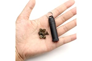 Haxtec Mini Dice Set Tiny Metal DND Dice Set with Dice Case Portable Antique Metal Dice Set for Keychain