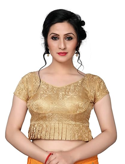 Women's Jacquard Silk Blouse With V-Neck (BL-20004)_Free_Size