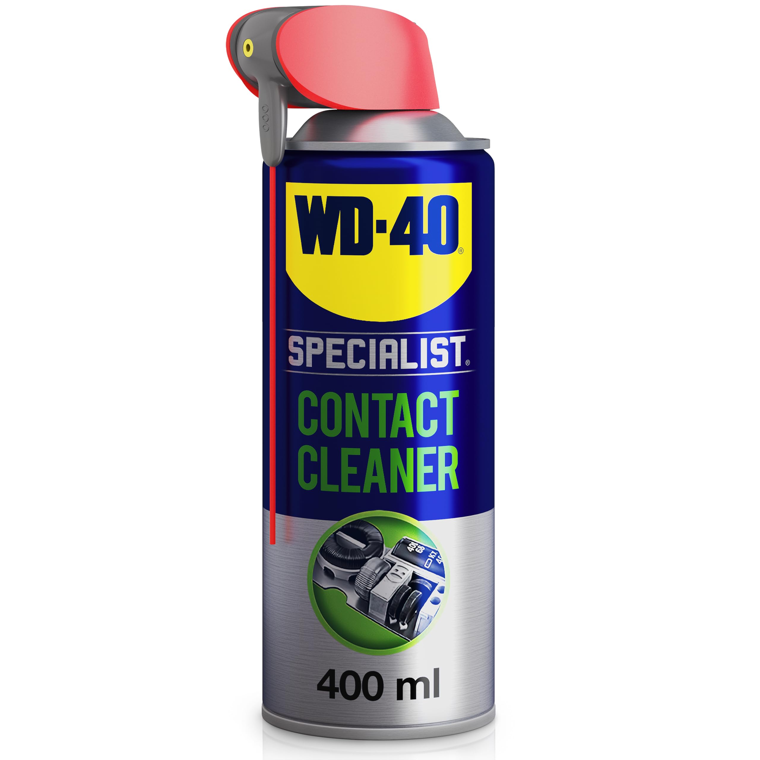 WD-40 Specialist Contact Cleaner Electrical Spray, 400ml with Smart Straw, Fast Drying and Residue-Free, Contact Cleaner for Circuit Boards, Switches, Sensors, and Gaming Equipment, 1-Pack