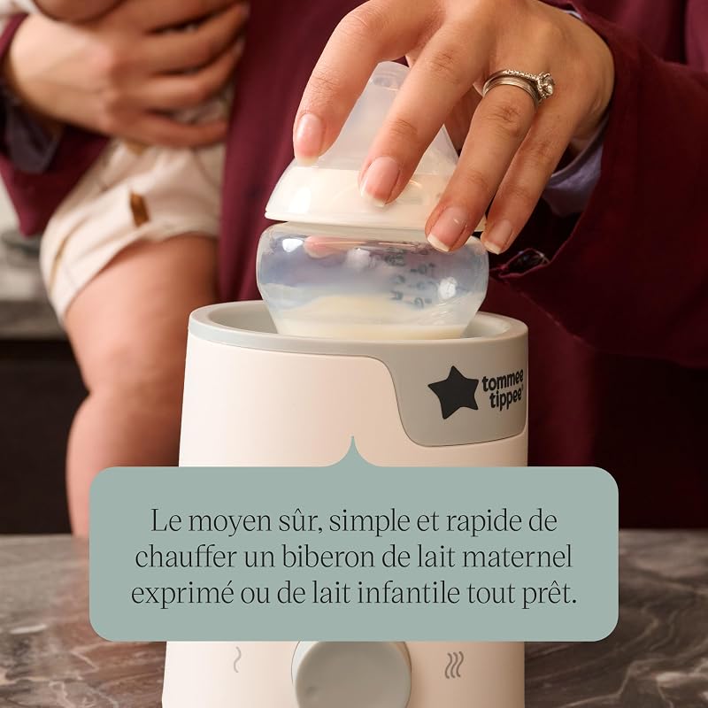 Easiwarm Chauffe-biberons et Petits Pots Électrique, Blanc, Réchauffe les Biberons en Quelques Minutes, Minuteur Automatique, Un Cadran