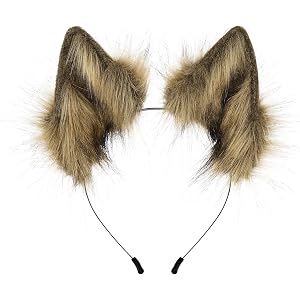 Anbiliwobo Cat Fox Ears Headband Furry Animal Ears Headband Costume Accessory for Adults Cosplay Halloween