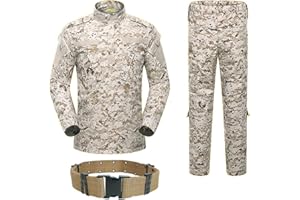 HANSTRONG GEAR Military Tactical Mens Hunting Combat BDU Uniform Suit Shirt & Pants with Belt MC