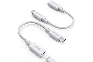 ZOOAUX Lightning to USB C Adapter (2 Pack), Support QC Fast Charging & Data Transfer, Converter Adapter Cable for iPhone 15 Plus, iPad 10 & Pro, USB Type C Male to Lightning Female, Not for Audio/OTG