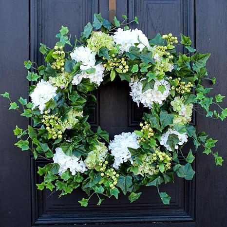 Amazon グリーン ホワイト アジサイ イングリッシュアイビー ベリー エブリデイスプリングリース インテリア オンライン通販