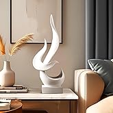 Magicsculp White Decor Modern Flame Statue, Home Decor Abstract Art Flame Statue for Living Room Dining Table Centerpiece Office Desk Coffee Table TV Stand Decoration
