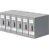 DIMJ Bed Sheet Organizers and Storage 6 Pack - Foldable Sheet Holder for Linen Bedding Storage Box for organization, Sheets Set Holder for Blanke, Towel (King & Queen Size), Grey