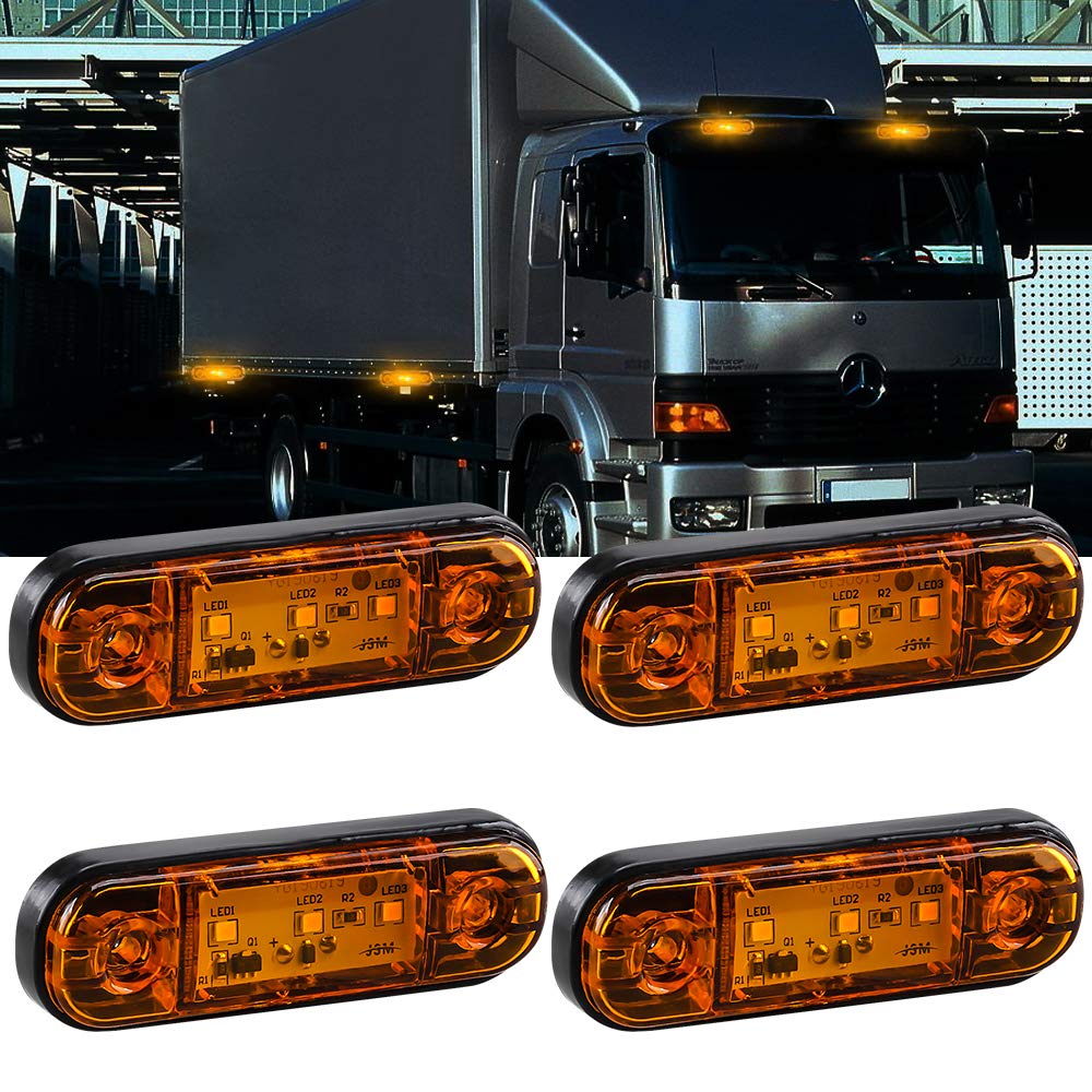yifengshun 4pcs LED Side Marker Indicator Light Front Rear Side Position Lamps 12V for Truck Camper Van Lorry RV Marker Lights(Amber)