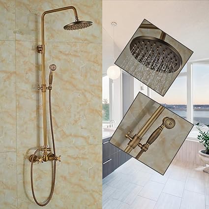 Senlesen Wall Mount Shower Faucet Mixer Taps Dual Handle Outdoor