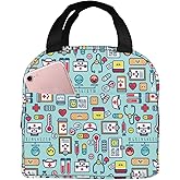 ZBDSKLEX Nurse Theme Lunch Bag for Women Insulated Tote Bag Reusable Cooler Lunch Box for Work Picnic Travel, One Size