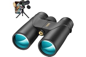 Fiyxlop 12x42 Binoculars for Adults High Powered, HD Compact Binoculars for Bird Watching with Phone Adapter, Lightweight Travel Binoculars for Cruise Ship, Sports, Concerts, Wildlife, Hiking, Hunting